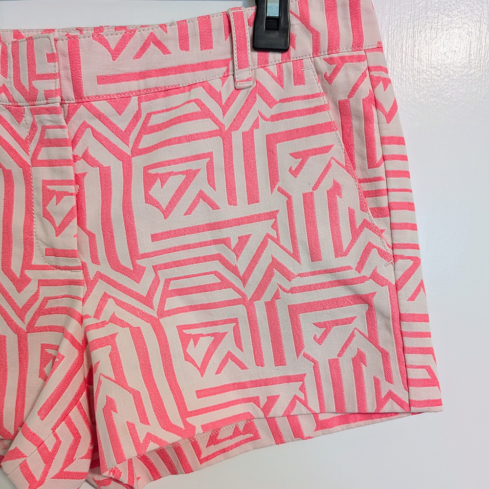 J.Crew Pink and White Geometric Shorts Size 6 - Picture 4 of 5